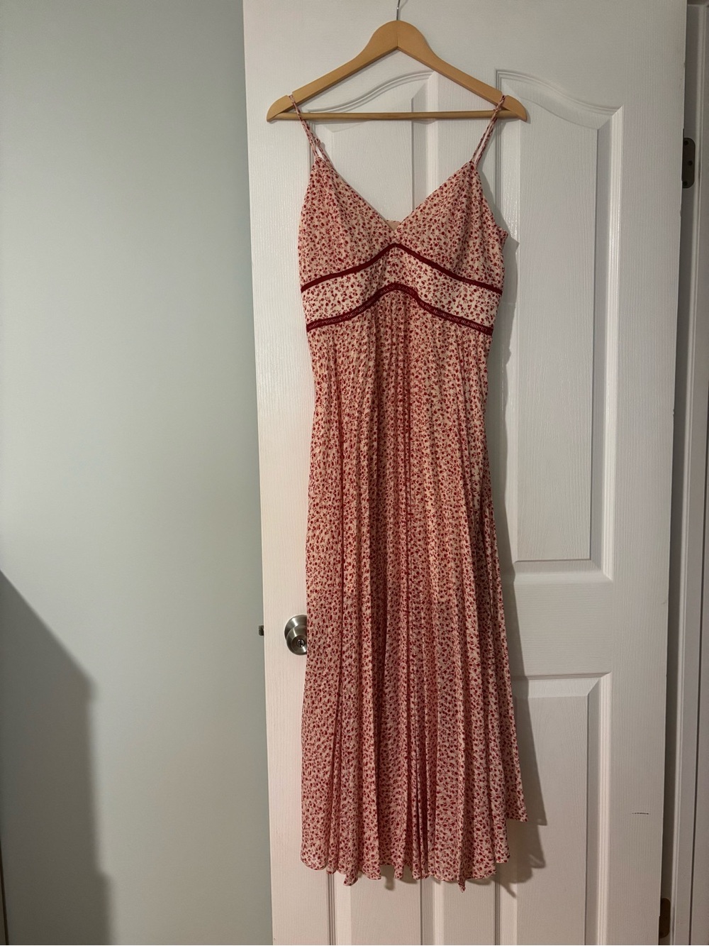 Bardot Red and White Floral Maxi Dress